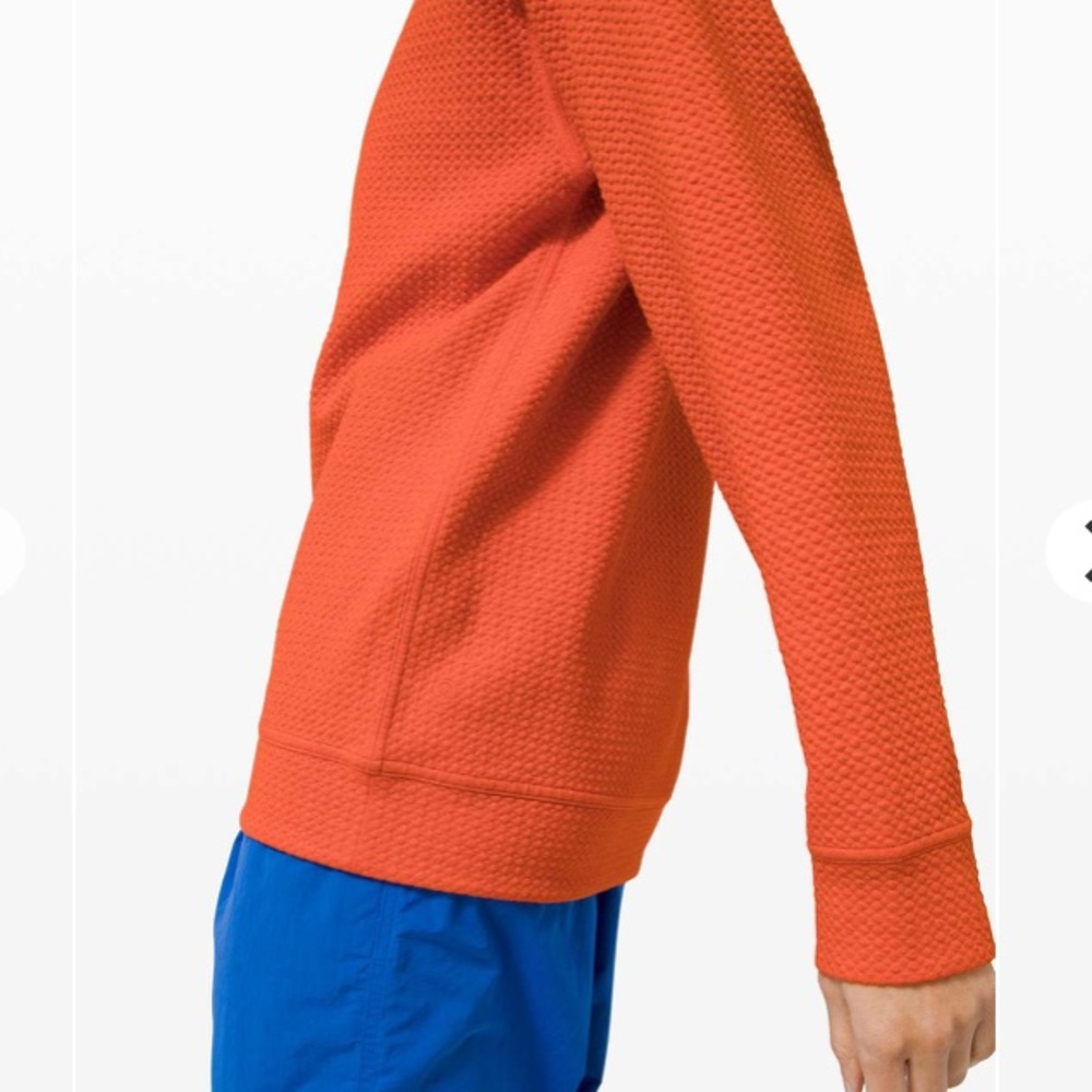 Lululemon All Yours Crewneck Sweatshirt 8 Orange Textured Oversized Loun… - Picture 2 of 10